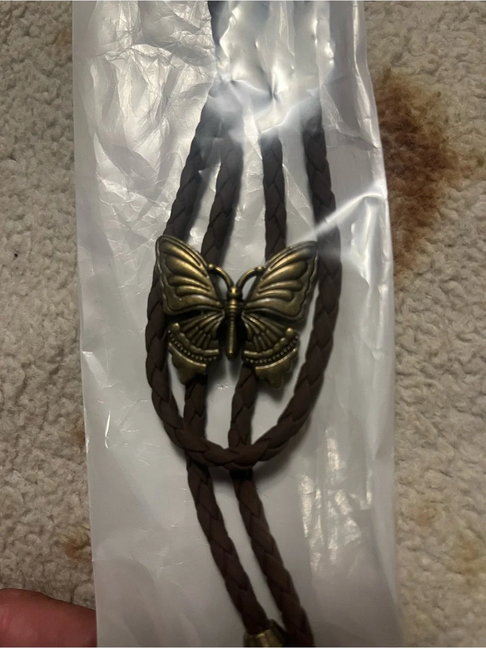 Braided Brown Butterfly Bow tie Unbranded